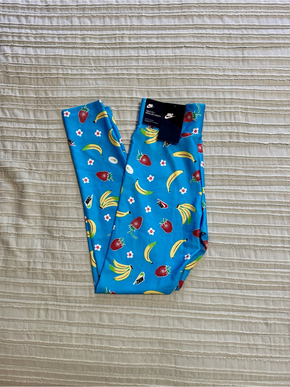 Nike Bright Blue Fruit-Pattern Leggings